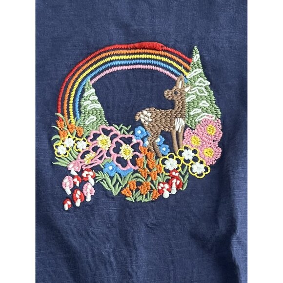 Little Bird By Jools Deer Embroidered Long Sleeve Tee 18-24 months - Picture 2 of 7